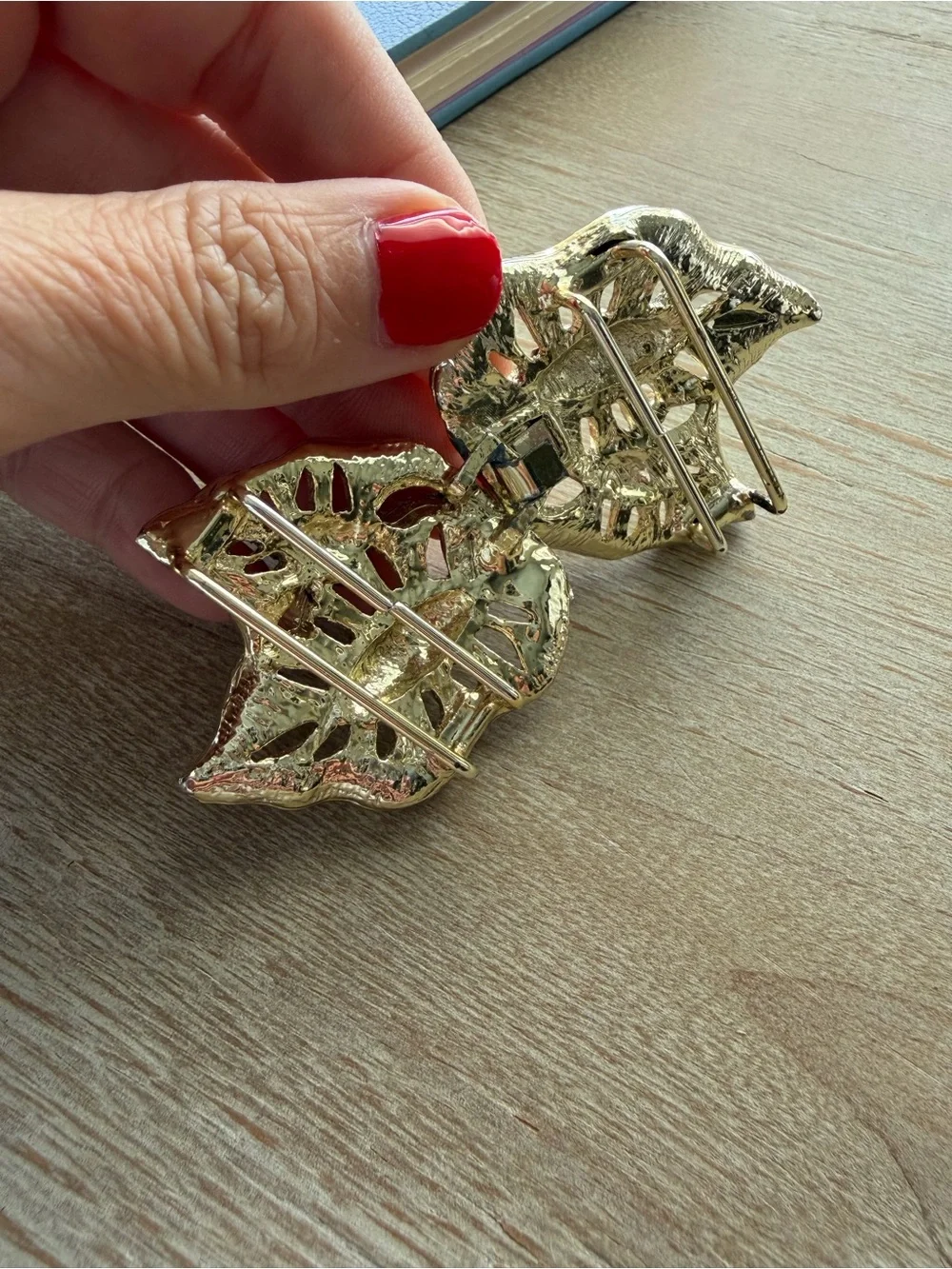 Vintage Gold Tone Floral Statement Belt Buckle Clasp